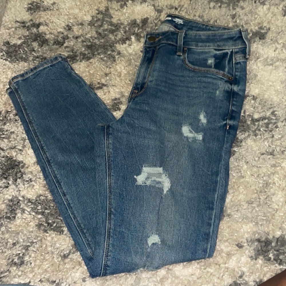 Old navy Mid-rise super skinny Medium wash Rockstar denim